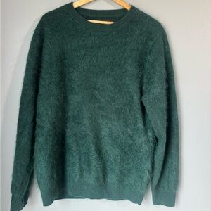 J. Crew Men's Deep Green Cashmere Crewneck Sweater